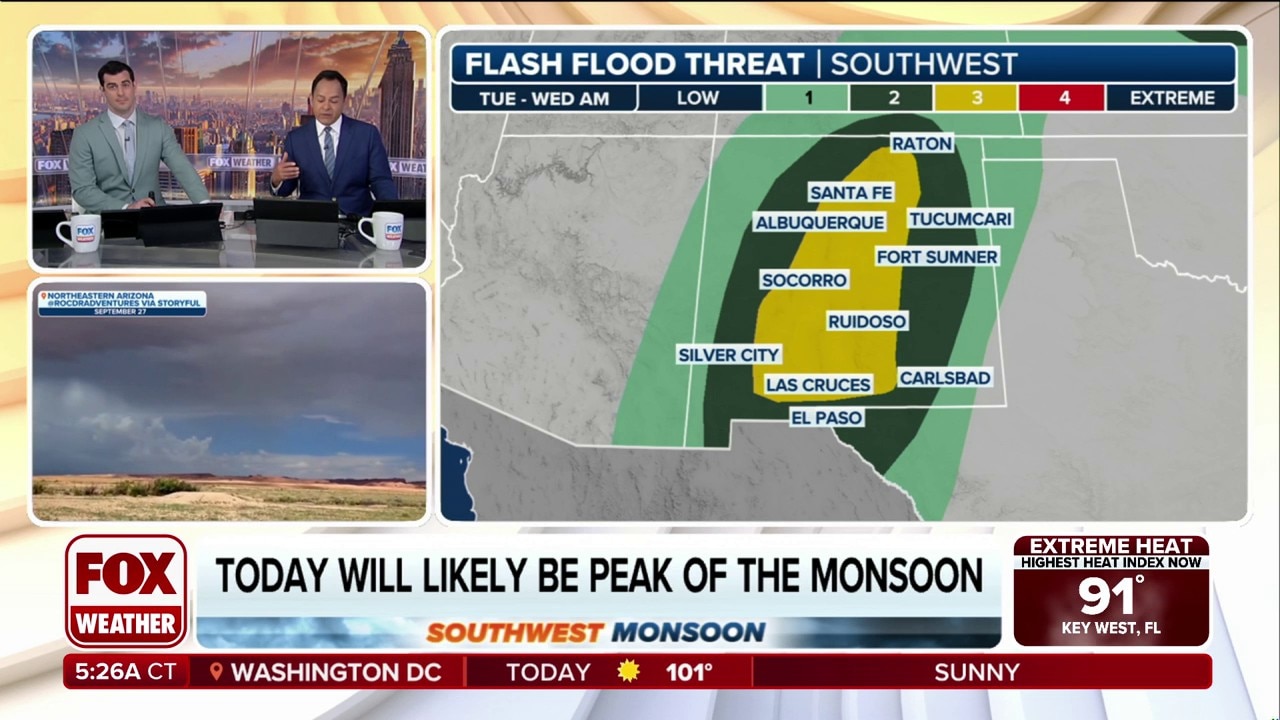 Catastrophic flash flooding likely across New Mexico burn scars through midweek