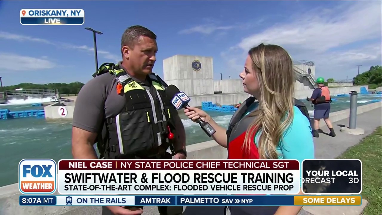 First responders use special facility in New York to train for flash flooding 