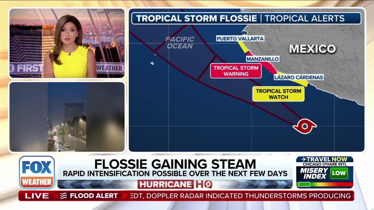Tropical Storm Flossie in Eastern Pacific to become hurricane Monday or Tuesday