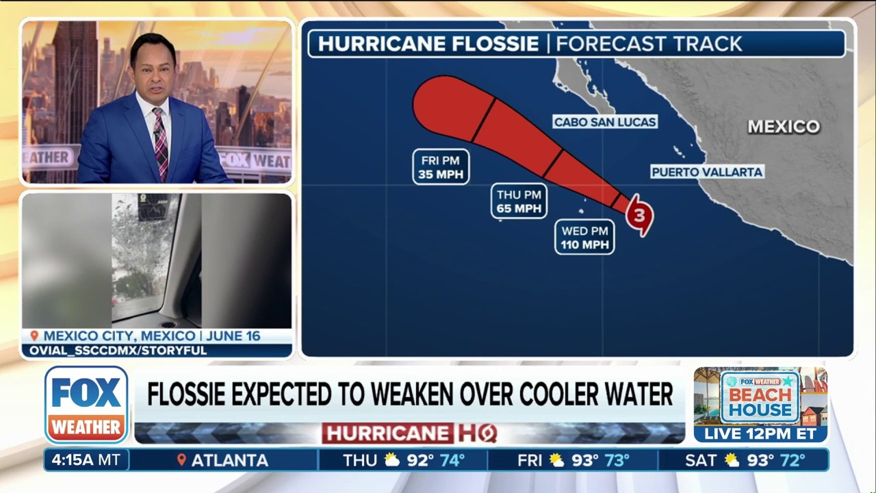 Major Hurricane Flossie to rapidly weaken as system pulls away from Mexico