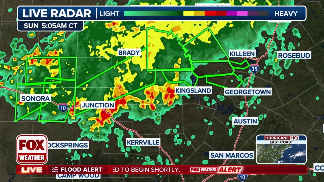 Flash Flood Warnings issued in Central Texas as torrential rain causes rivers to rapidly rise