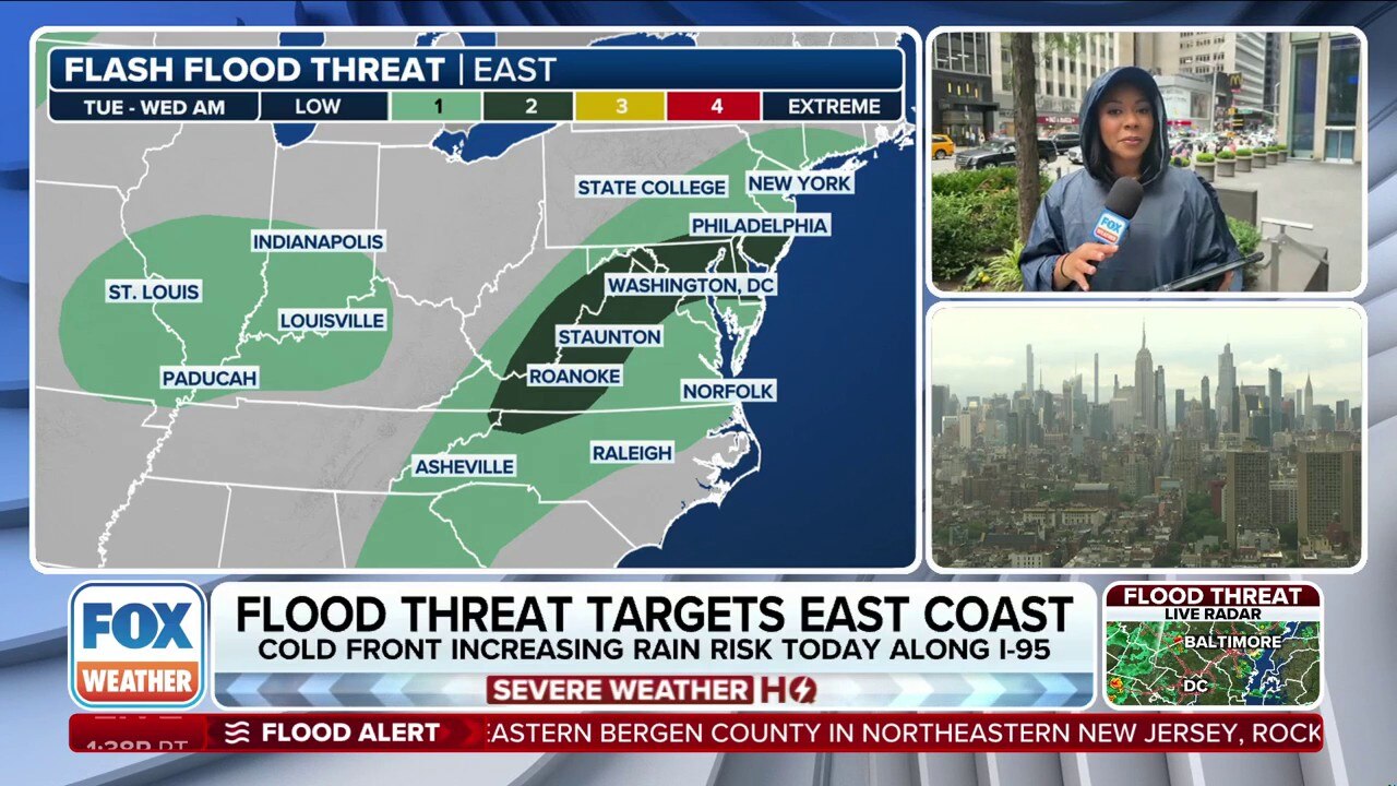 Washington, Baltimore and Philadelphia face flood threat