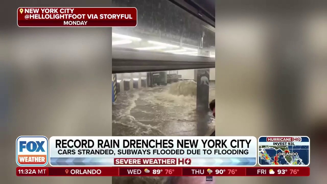 'Pretty dramatic': New York City sees rainfall rates of 2 inches per hour