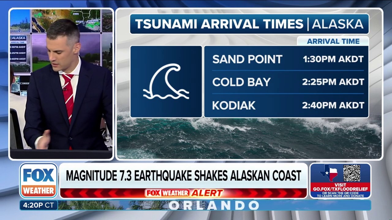 Magnitude 7.3 earthquake off Alaskan coast triggers tsunami warning