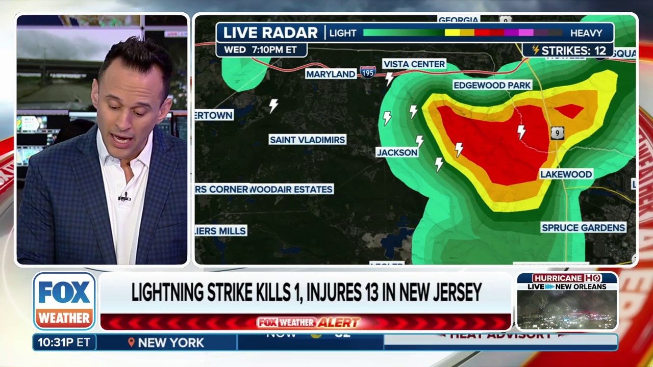 New Jersey lightning strike kills 1, injures more than a dozen