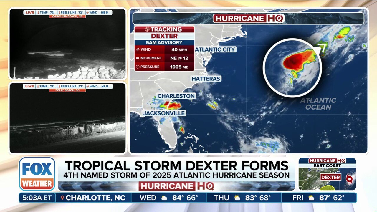 Tropical Storm Dexter pulling away from US
