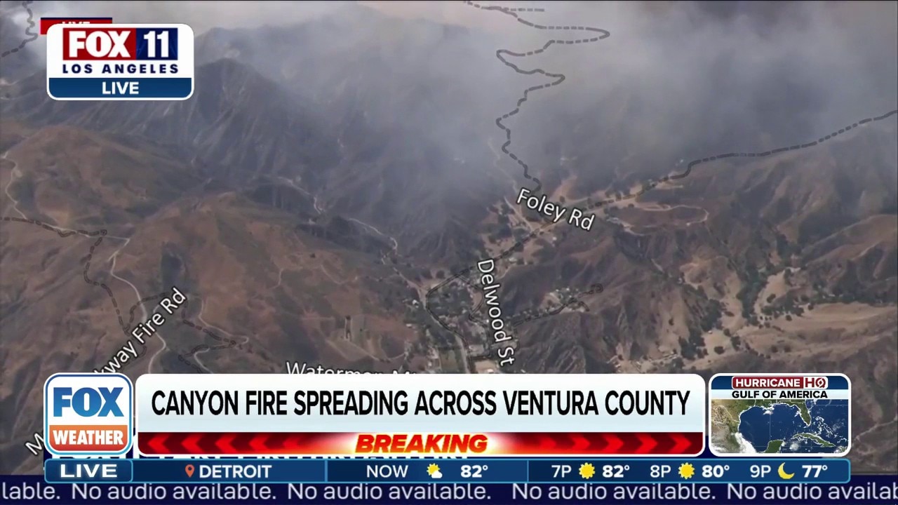 Video of the Canyon Fire spreading northwest of Los Angeles