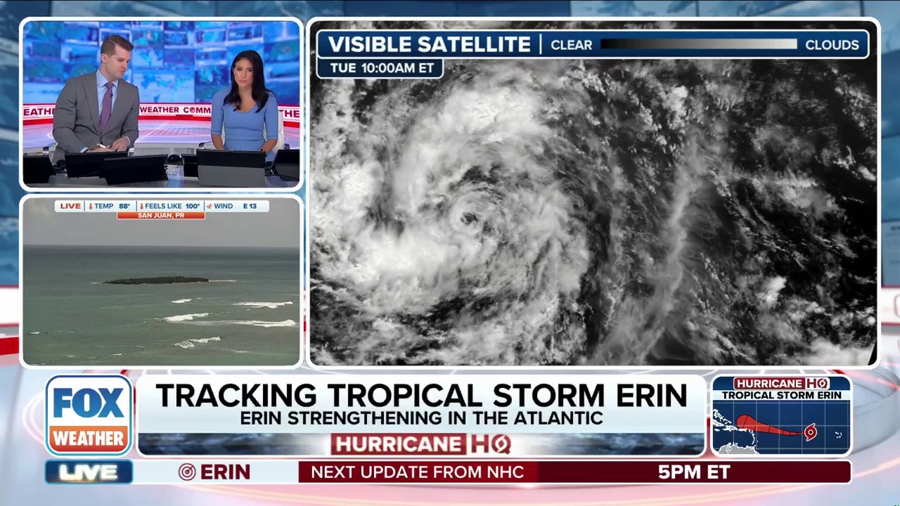 Tropical Storm Erin on track to become major hurricane on approach Leeward Islands