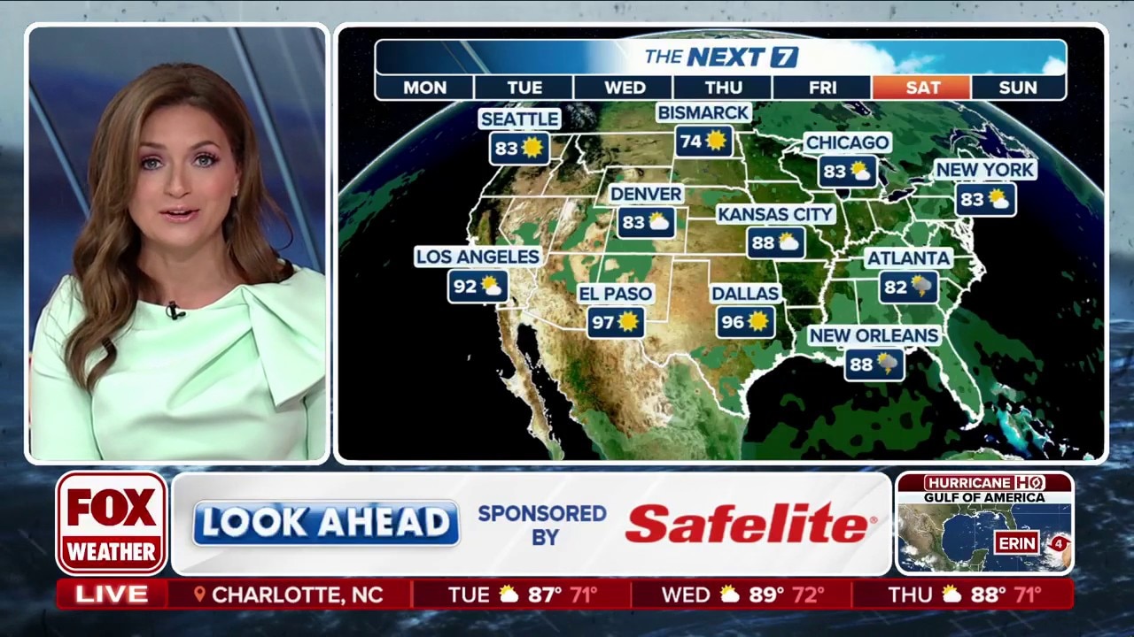Safelite look ahead forecast: Tracking Hurricane Erin off the East Coast while the West stays quiet