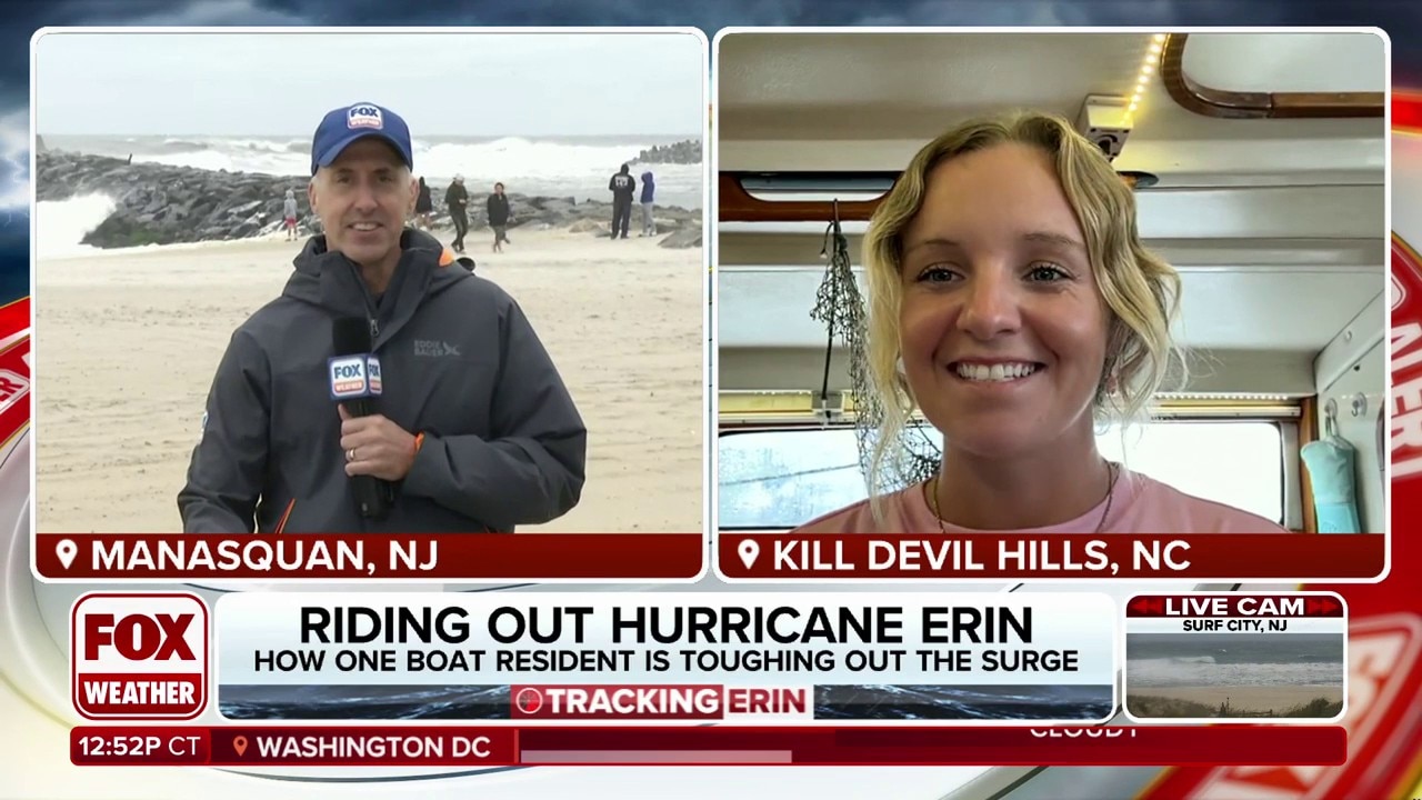 TikToker riding out Hurricane Erin in North Carolina