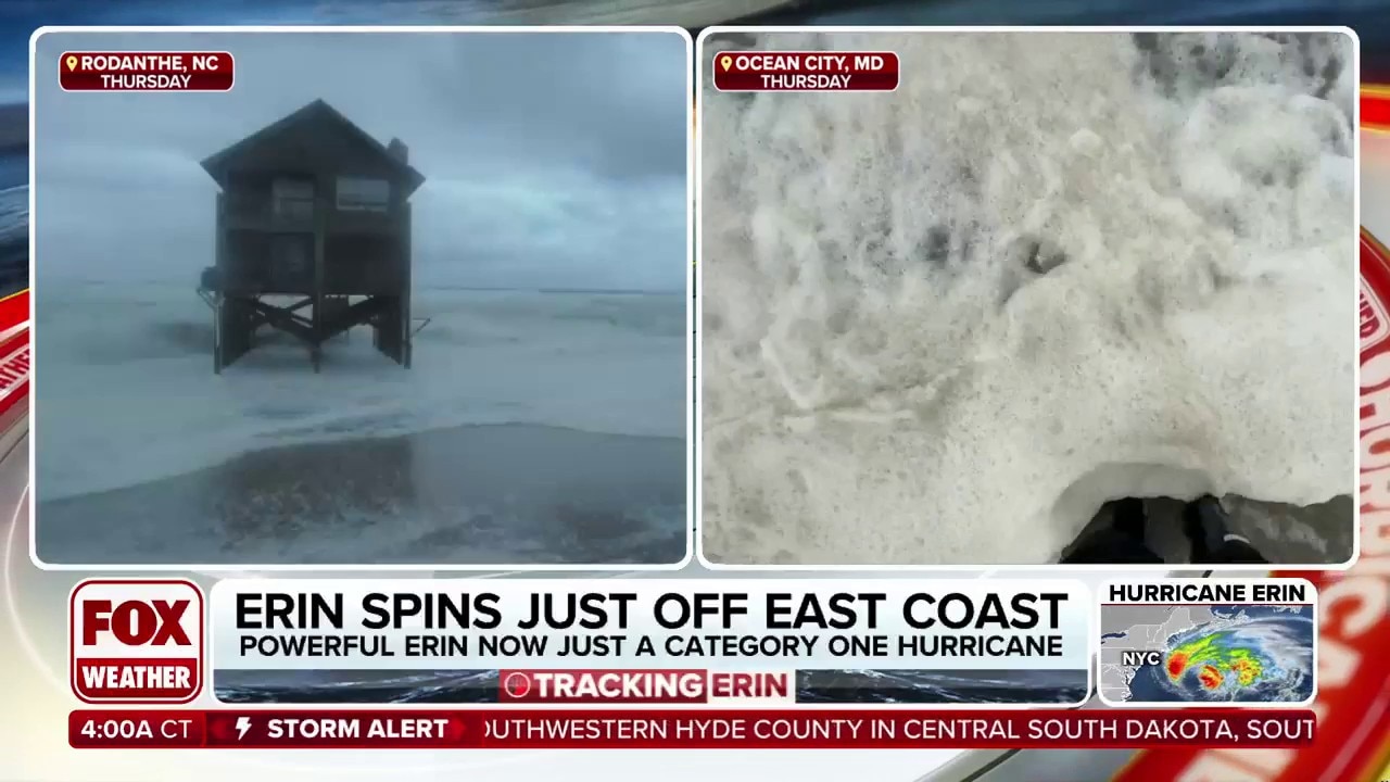 Hurricane Erin spins away from the US, still causing rip current and coastal flood threat