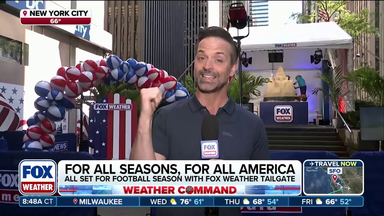 FOX Weather sand sculpture surprise on FOX Square