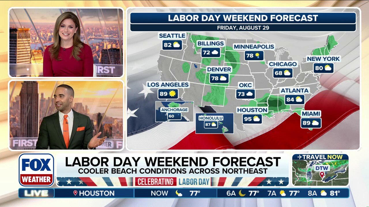 Latest Labor Day forecast: Perfect conditions for most, rain across plains and Gulf Coast 