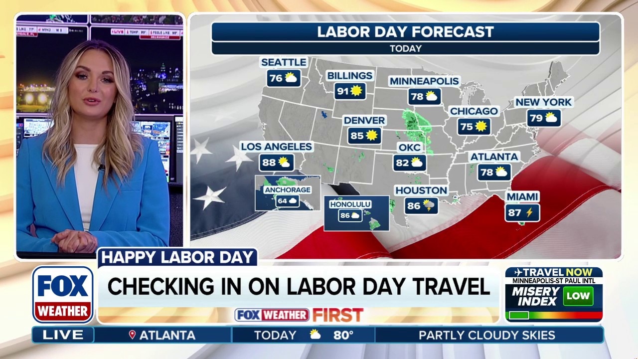 Labor Day forecast: Texas faces storm threat while most of US enjoys quiet weather for holiday