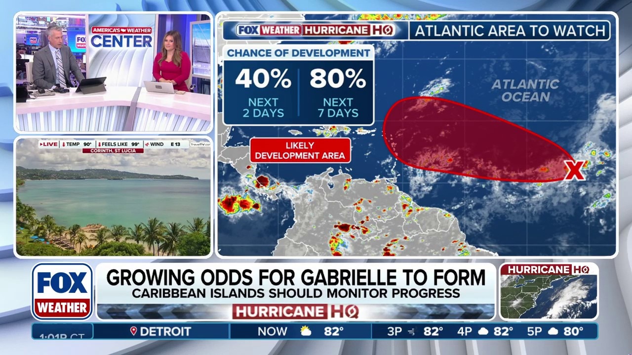Odds for development for tropical area to watch in Atlantic increase