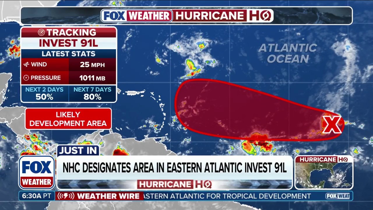 Invest 91L designated in Atlantic, tropical development likely as peak hurricane season approaches