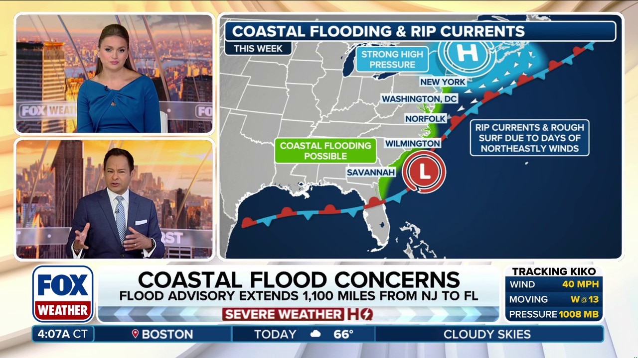 Coastal flood threat, dangerous beach conditions linger across mid-Atlantic, Southeast and Florida
