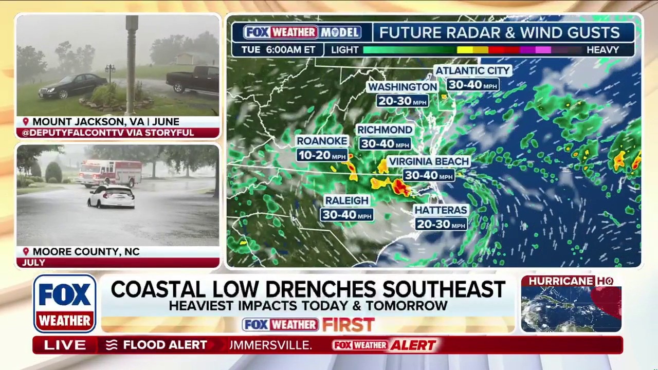 Watch Coastal storm brings heavy rain, dangerous surf to mid-Atlantic ...