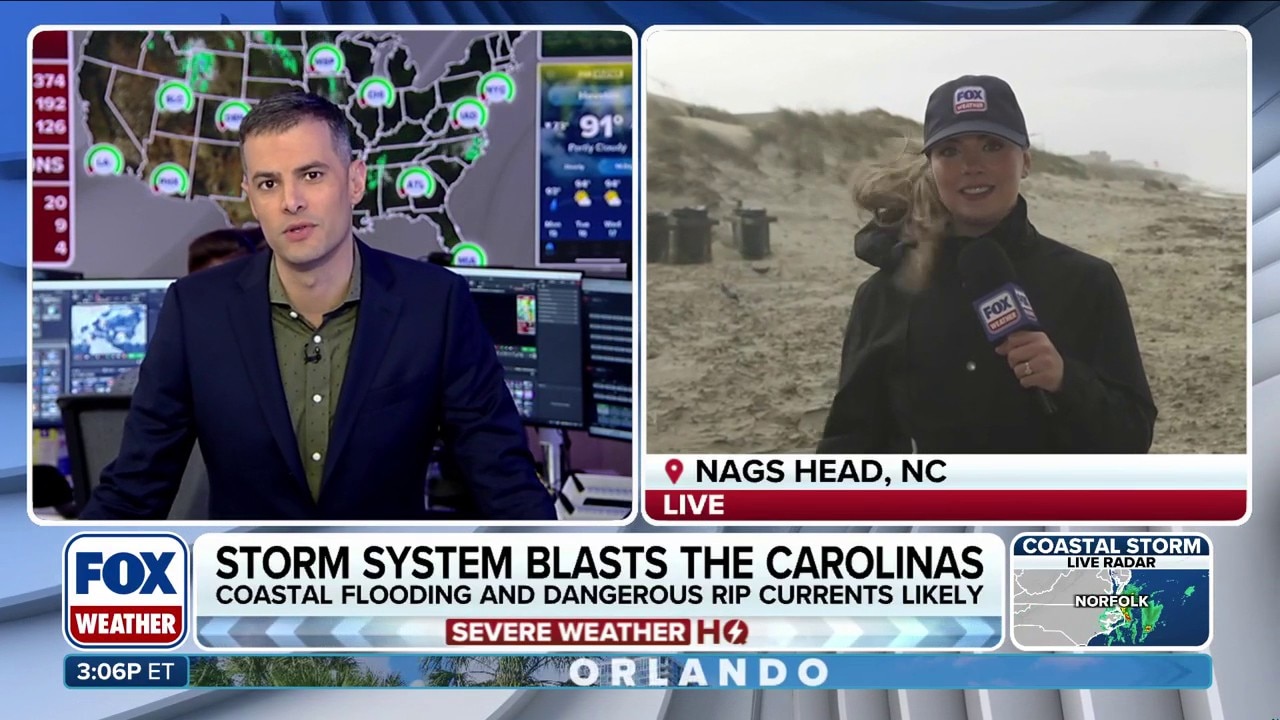 Wild wind: Thunderstorms blast into the Carolinas with relentless winds