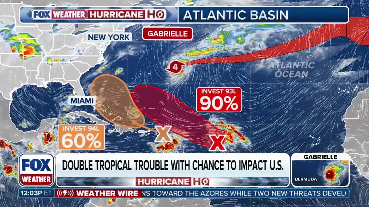 Invests 93L, 94L monitored for development by National Hurricane Center