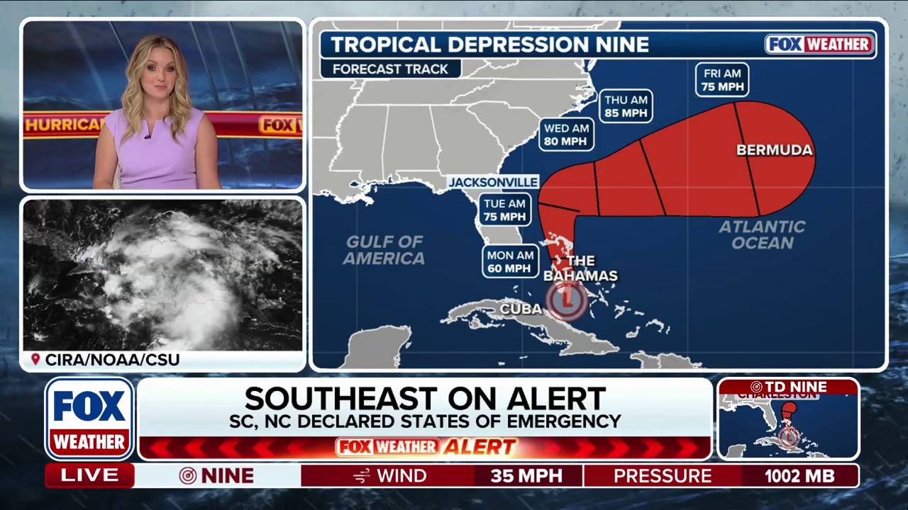 Tropical Depression Nine likely to become Tropical Storm Imelda on Sunday