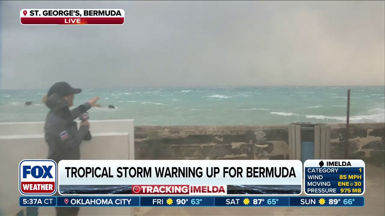 Tropical-storm-force winds blast Bermuda as Hurricane Imelda pulls away