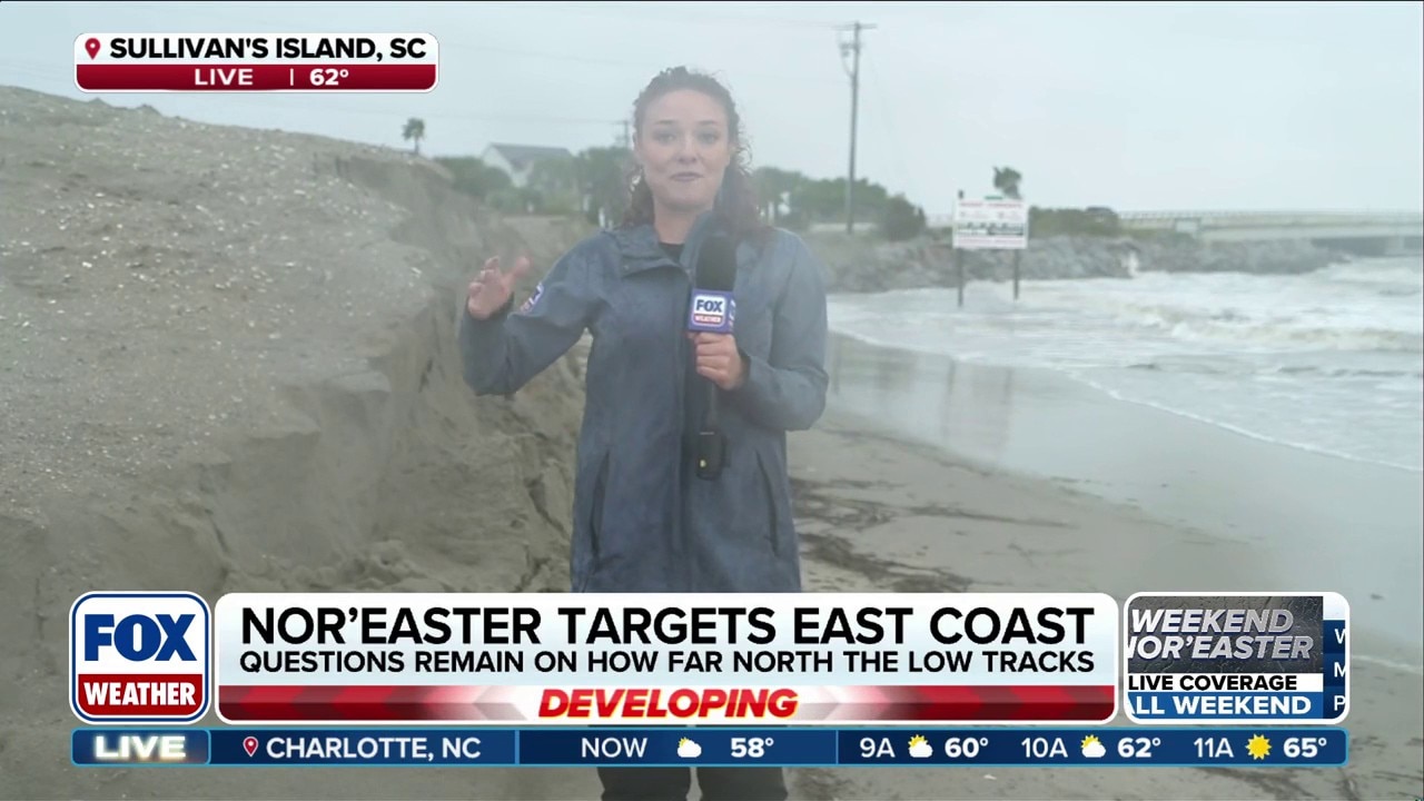 South Carolina battered by strong wind gusts, king tides and heavy rain ahead of nor'easter