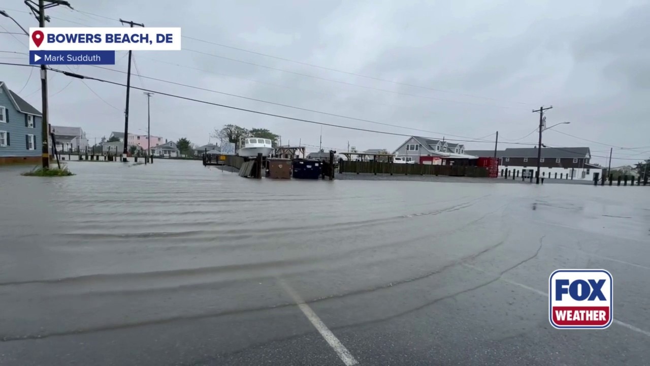 High tide flooding in Bowers Beach, Delaware 