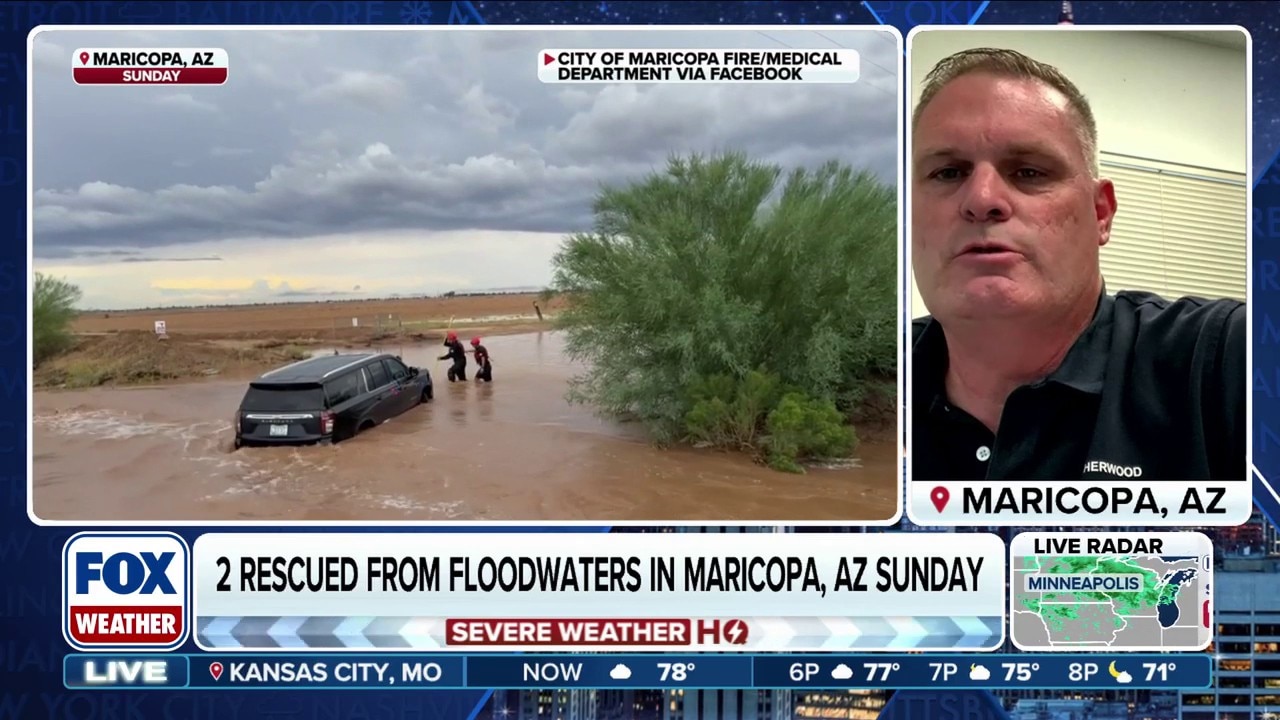 Two people rescued from dangerous flooding in Maricopa, Arizona