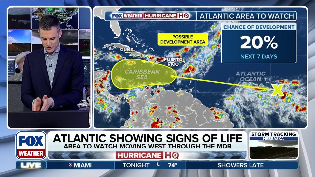 NHC monitoring new tropical area to watch in central Atlantic