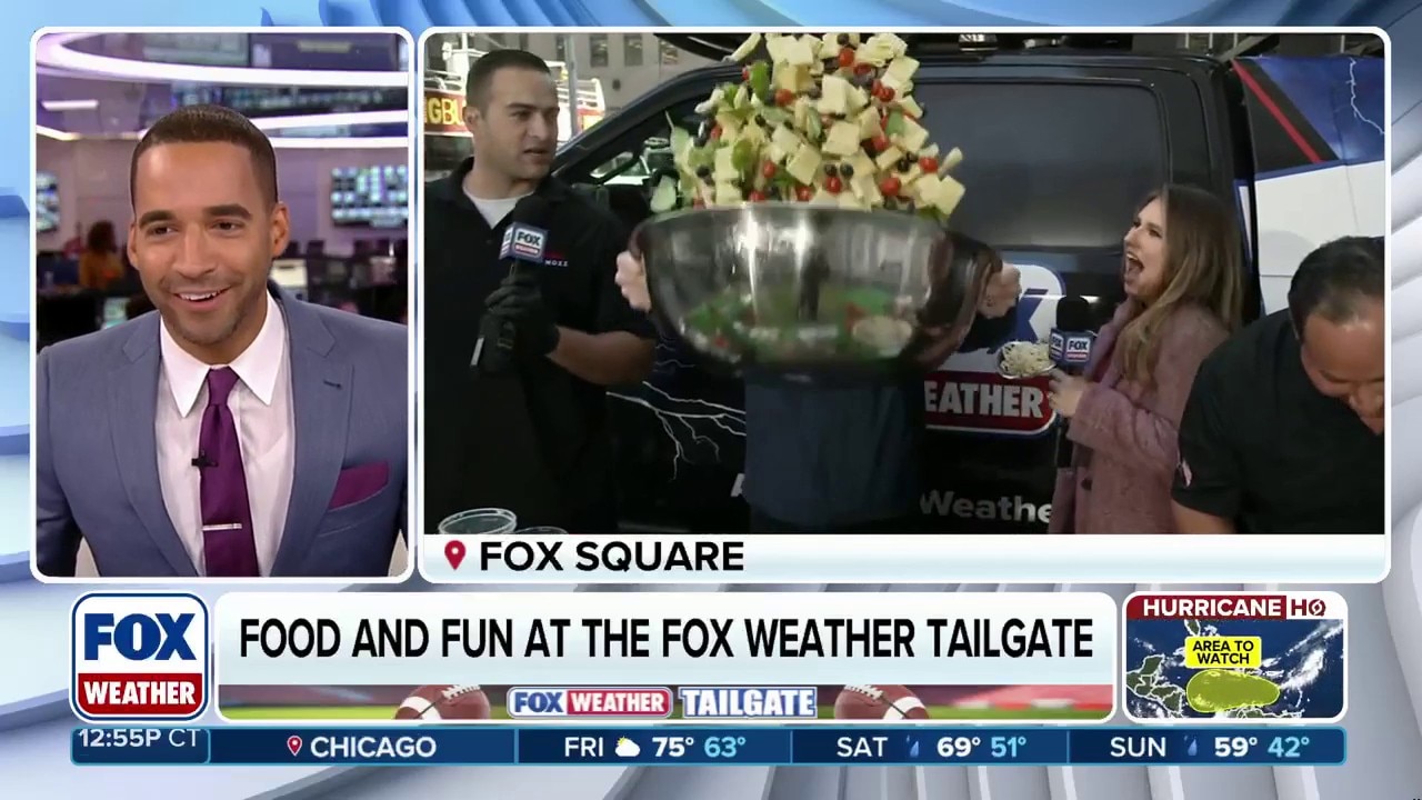 Cooking some delicious meals at the FOX Weather Tailgate