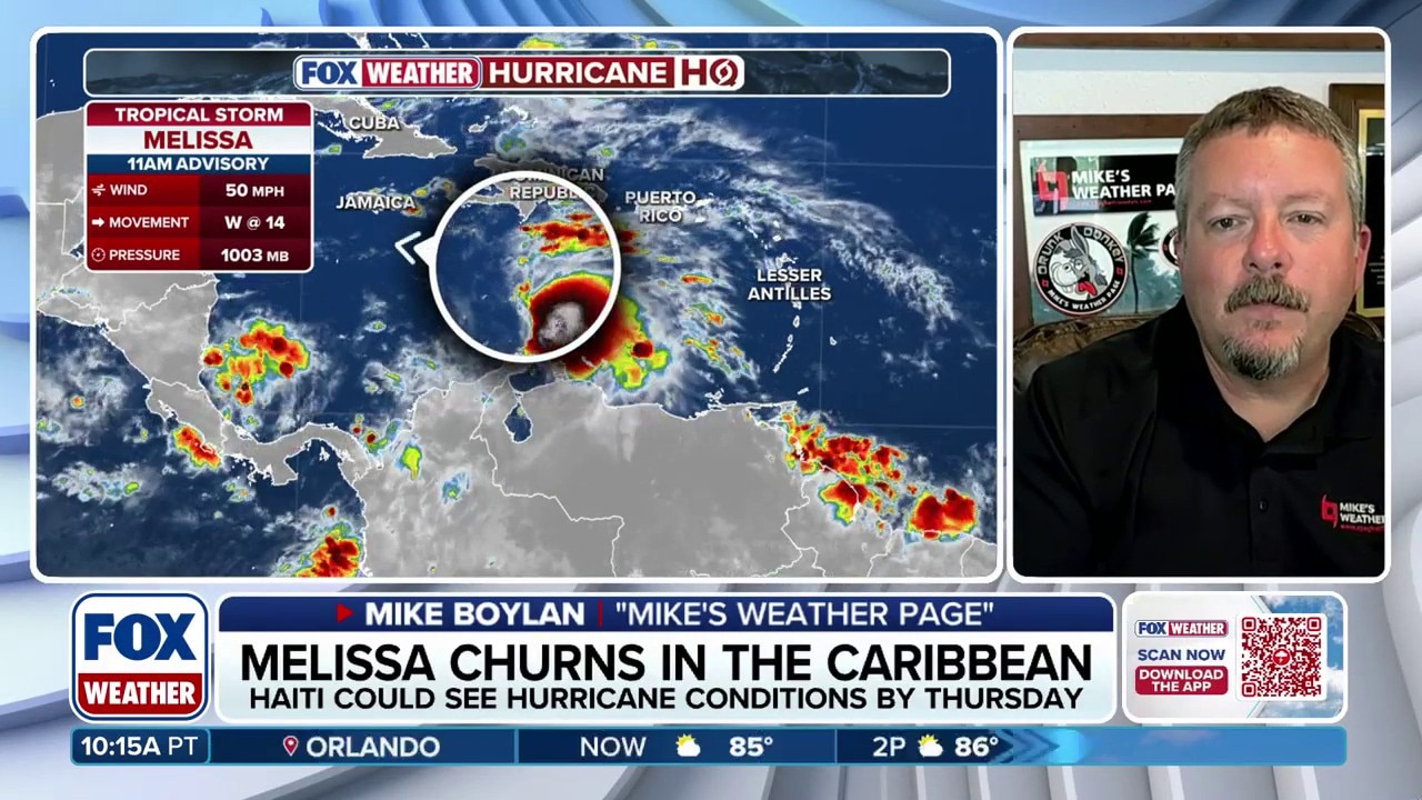 Tropical Storm Melissa threatens the Caribbean