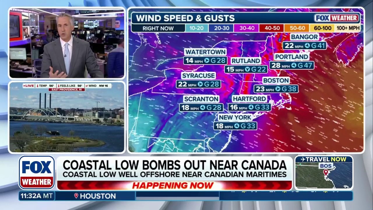 Coastal low 'bombs out' near Canada