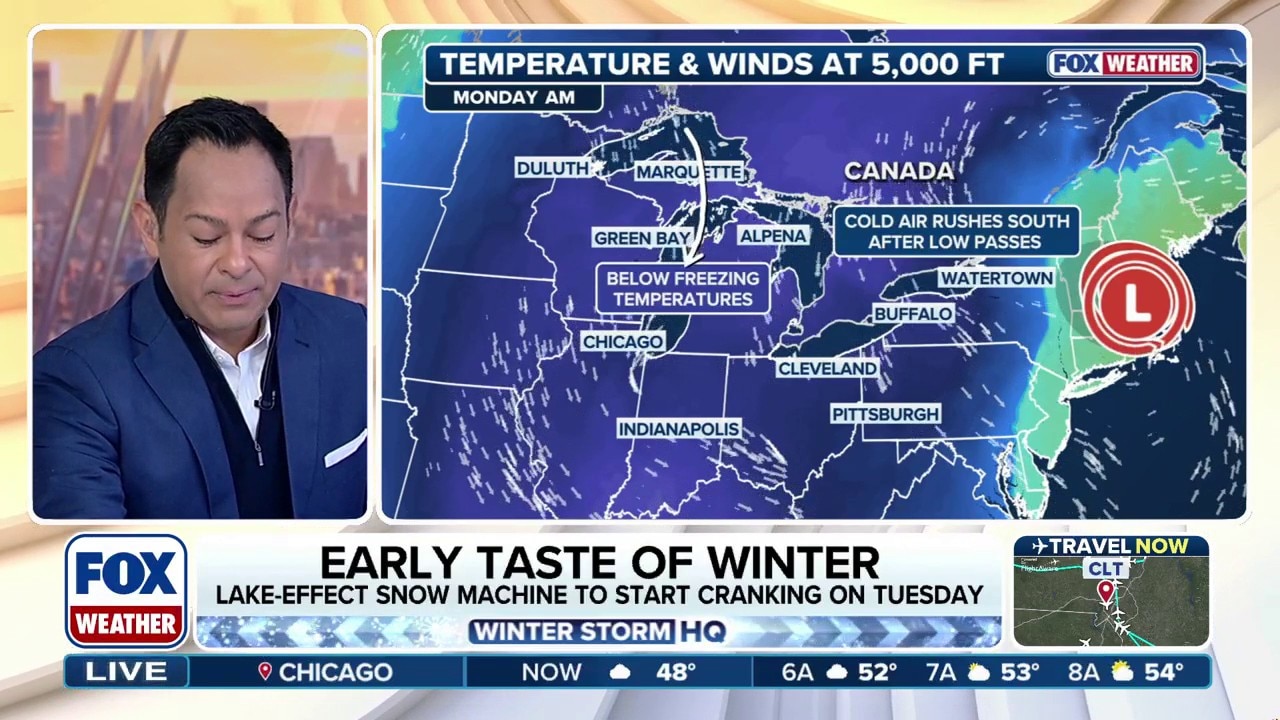 Early taste of winter to bring first snow to Great Lakes, Northeast