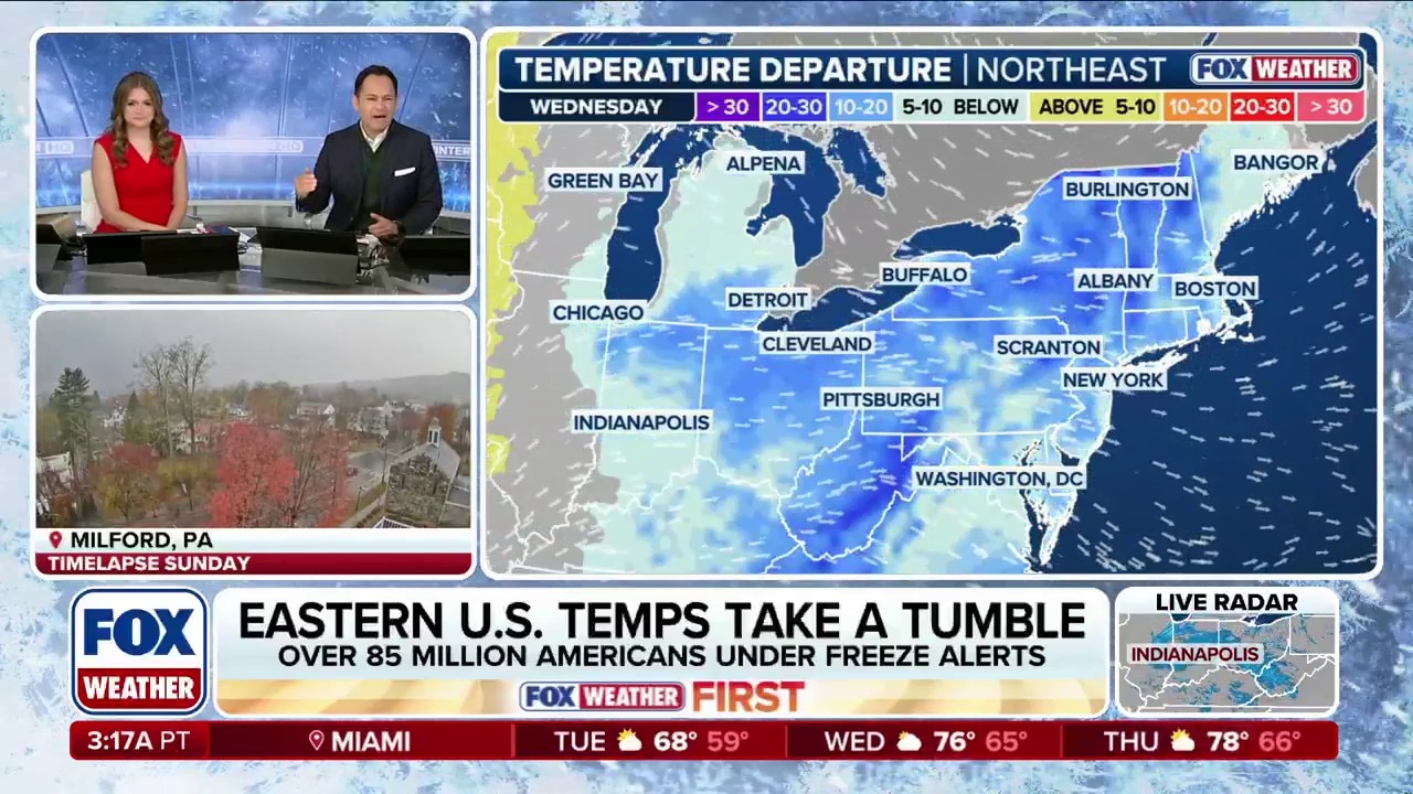 First freeze for Eastern US, arctic plunge will reach the South