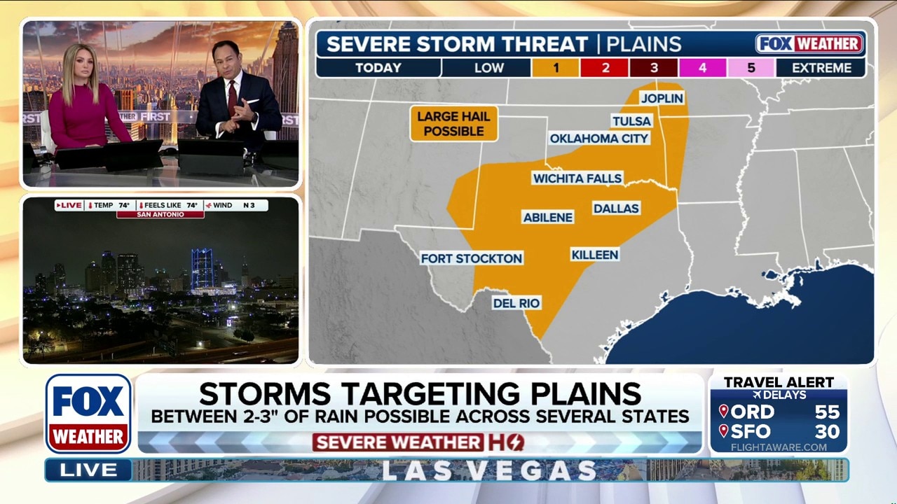 Powerful line of storms set to bring severe weather to Central and Southern Plains