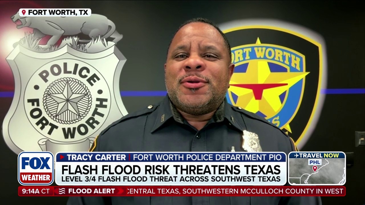 Fort Worth Police Department Public Information Officer Tracy Carter discusses the flash flood threat affecting over 18 million across Texas