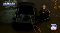 Heroic rescue caught on camera when a Vietnam War veteran became trapped in California floodwaters