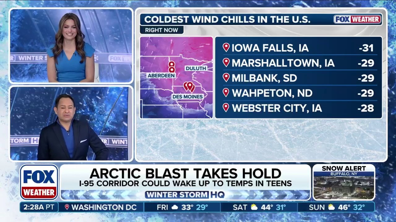 Cold air settles across U.S. driving record-breaking subzero temperatures Midwest 