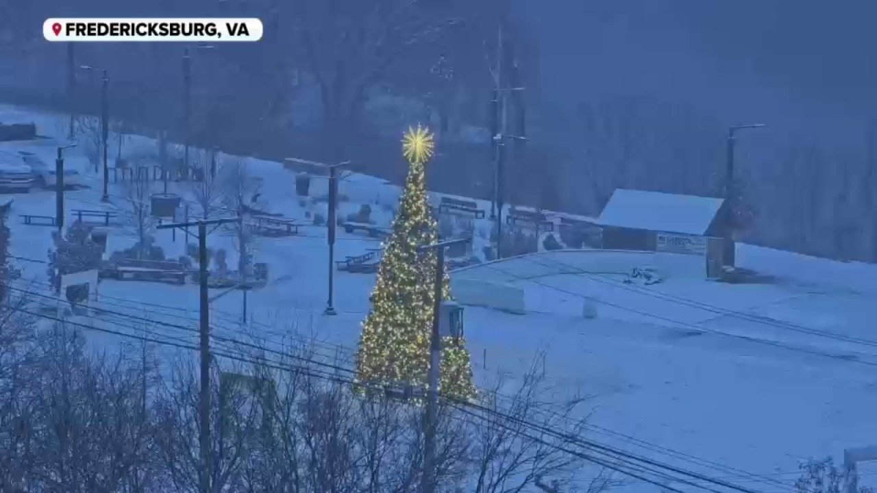 Watch: Snow paints pretty scenes around Virginia as Mid-Atlantic hit with first snow of the season