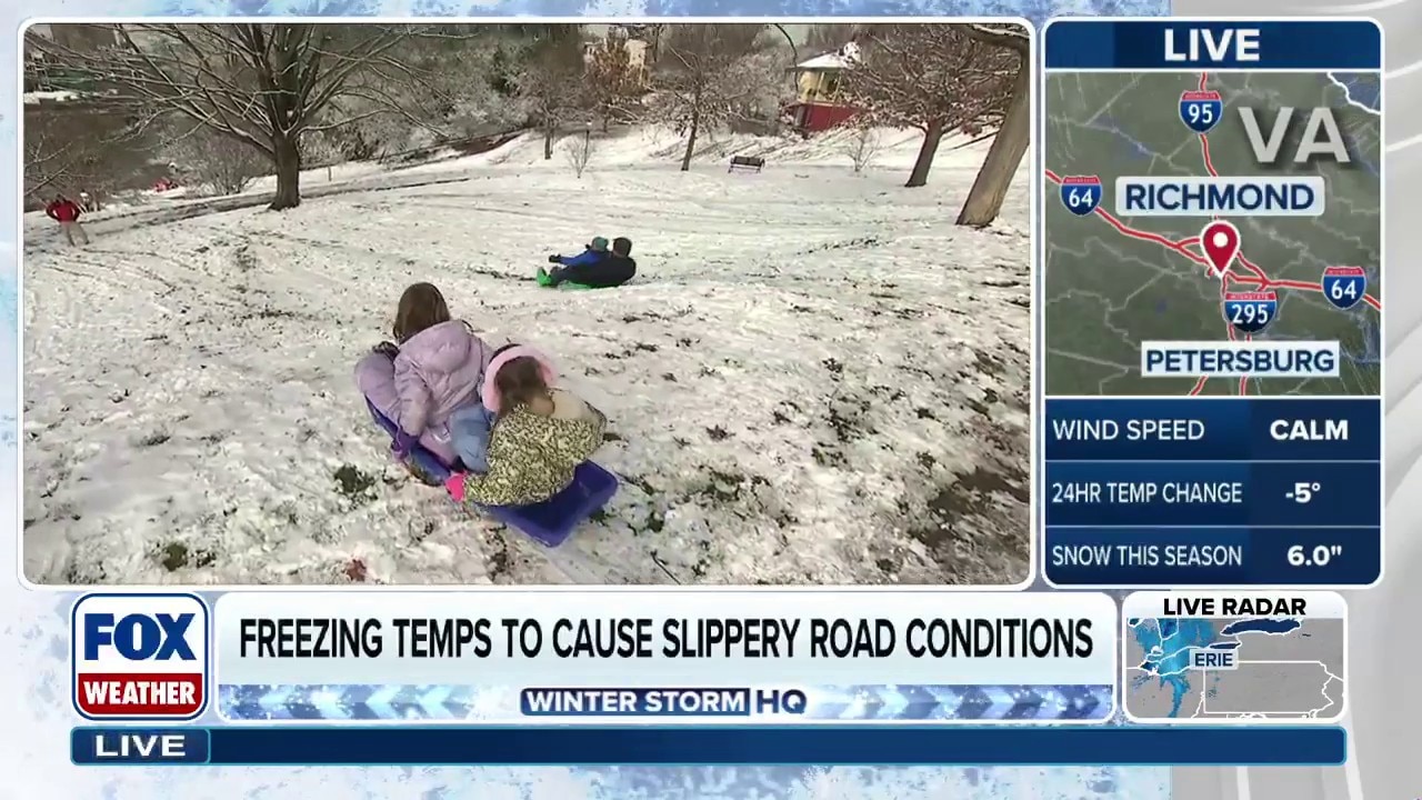 FOX Weather Correspondent Katie Byrne joins kids in Richmond, Virginia on their third snow day
