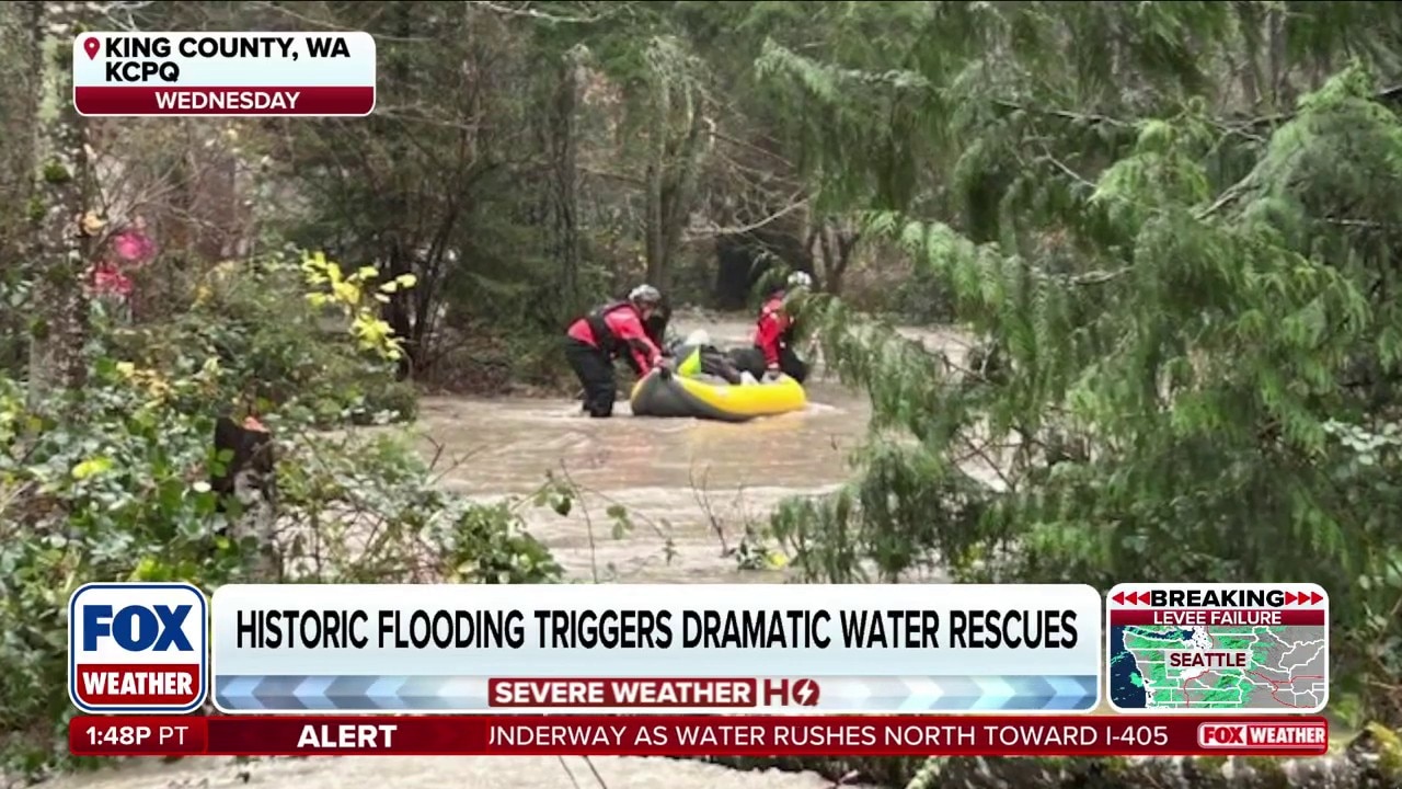 Historic flooding in Washington triggers dramatic water rescues 