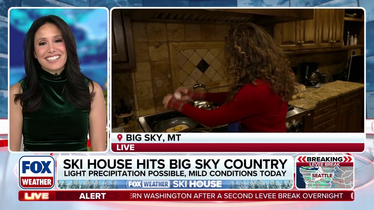 Meteorologist Bayne Froney whips up breakfast at FOX Weather Ski House