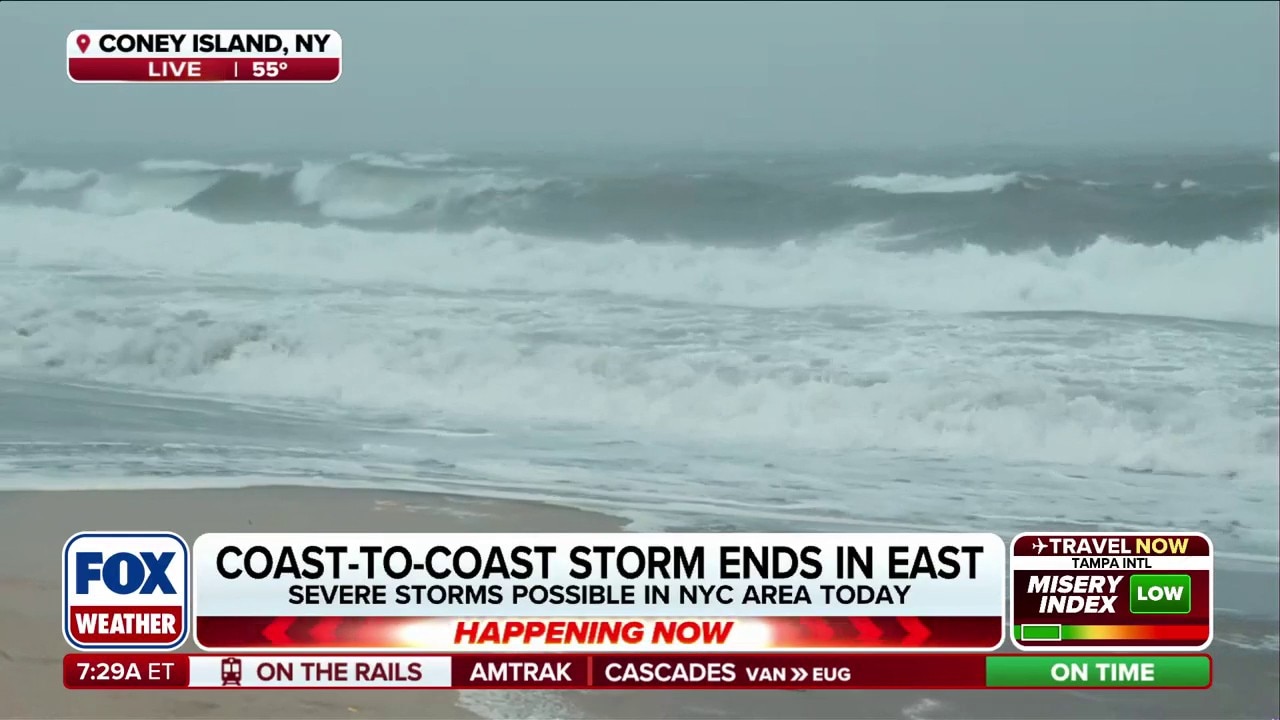 Coast-to-coast storm ends in the east