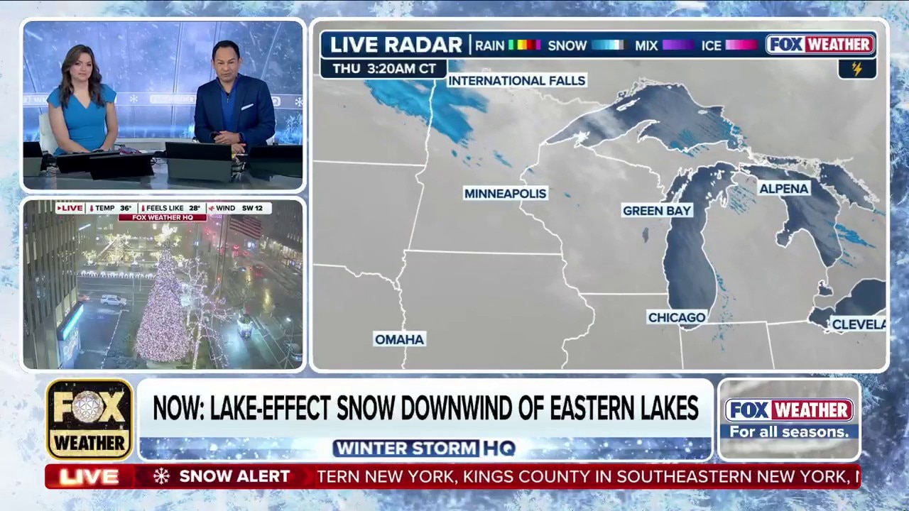 Gusty winds and lake-effect snow grip Great Lakes as snow squalls threaten Northeast