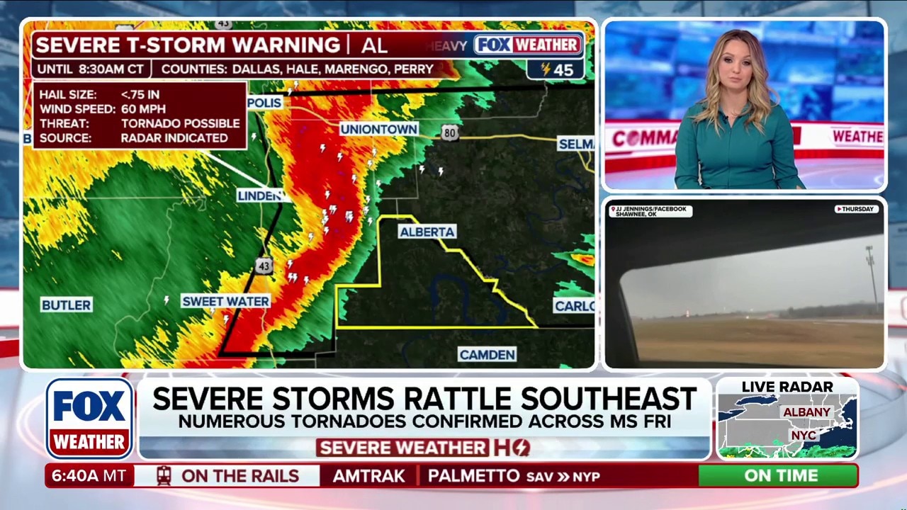 Severe storms rattle Southeast with damaging winds and tornadoes possible