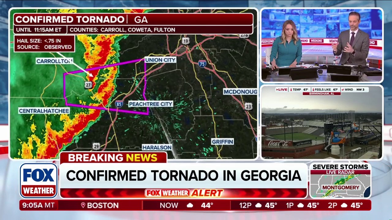 Confirmed tornado reported near Atlanta metro in Georgia