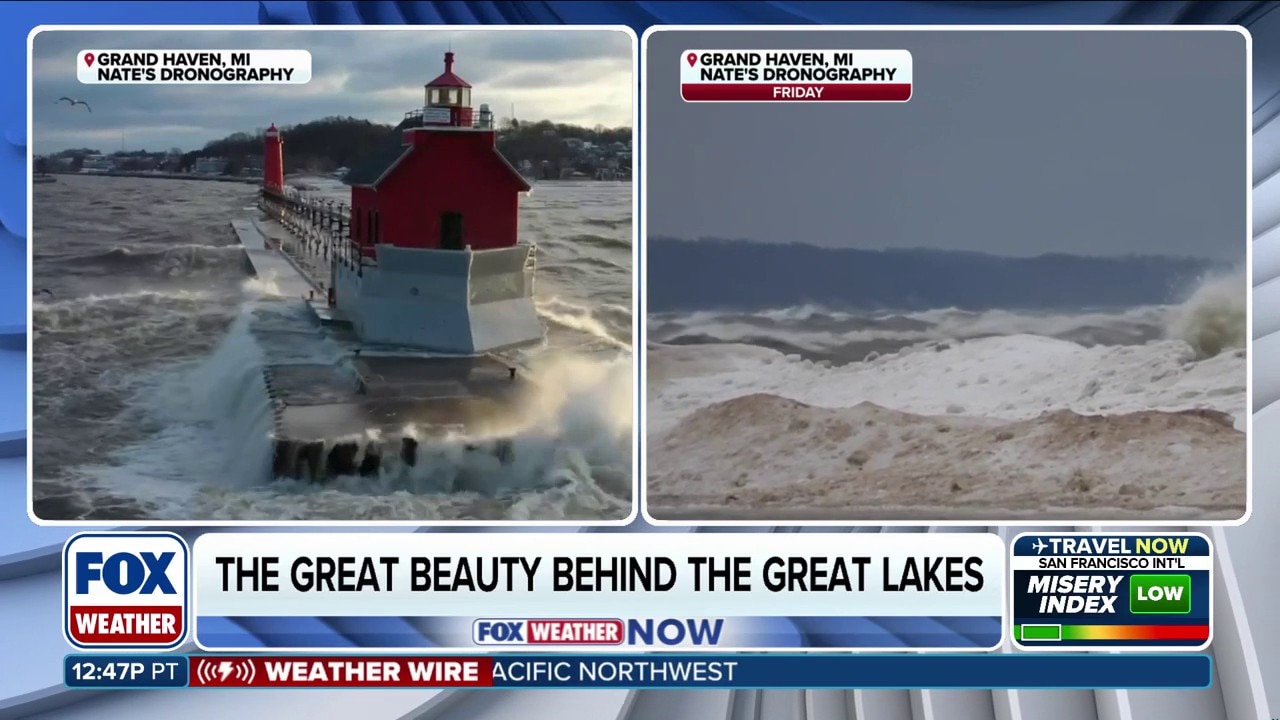 Drone photographer films spectacular footage of winter in Michigan 