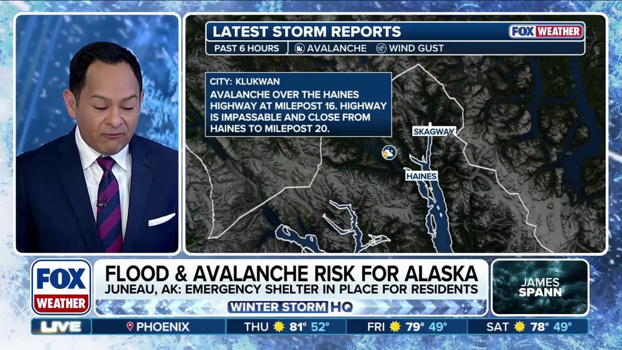 Powerful winds, rain blast Alaska Panhandle amid latest avalanche