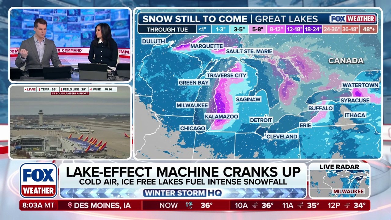 Relentless lake-effect snow to blanket Midwest, western New York through weekend